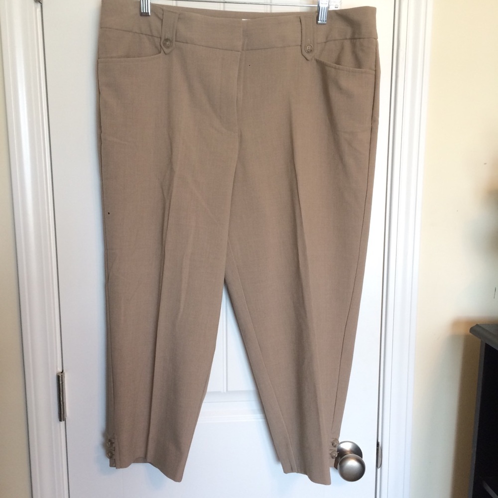 Tan, dressy crop pants